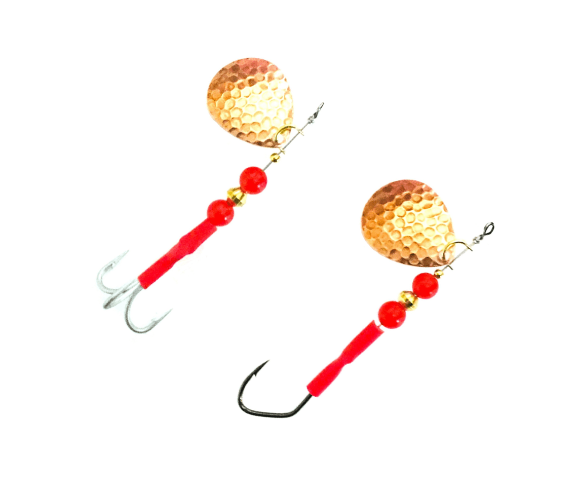 Hunting Hobby Plain Spinner - Treble Hook Size 4 Silver with Red Dots