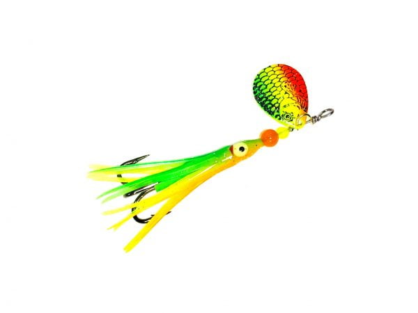 The Dirty Troll #3.5 Baitfish Colorado Full Scale Assault "Fire Squid” Hoochie Trolling Spinners - Image 3